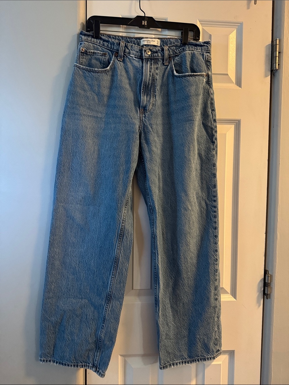 Abercrombie & Fitch Light Blue High Rise Wide Leg Jeans